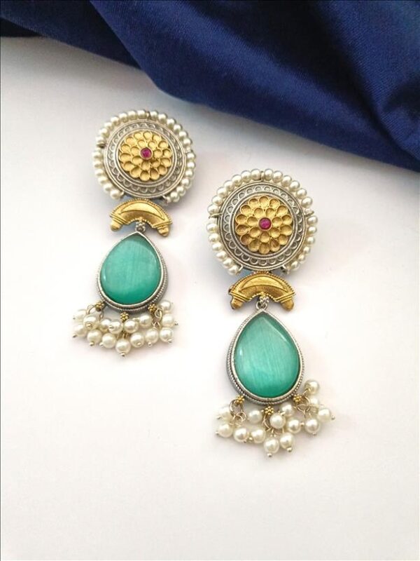 Dual Tone Earrings - Image 4