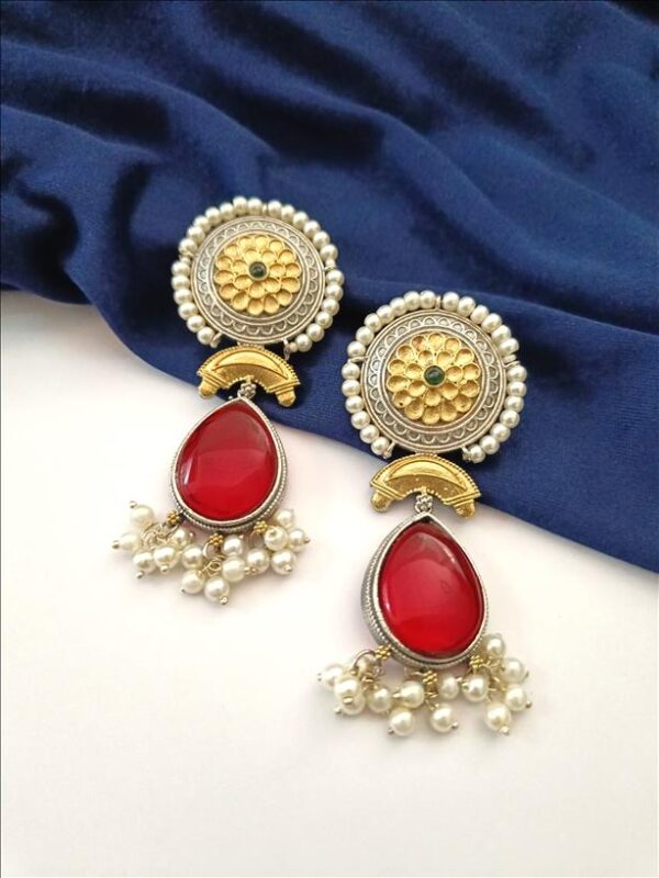 Dual Tone Earrings - Image 3