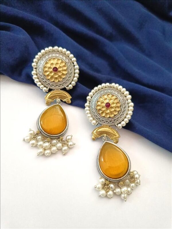 Dual Tone Earrings - Image 2