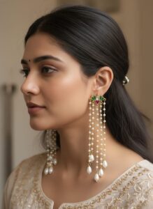 Pacchi Kundan Lotus Pearl String Earrings