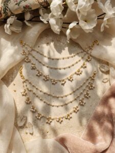Golden Pearl Earchain
